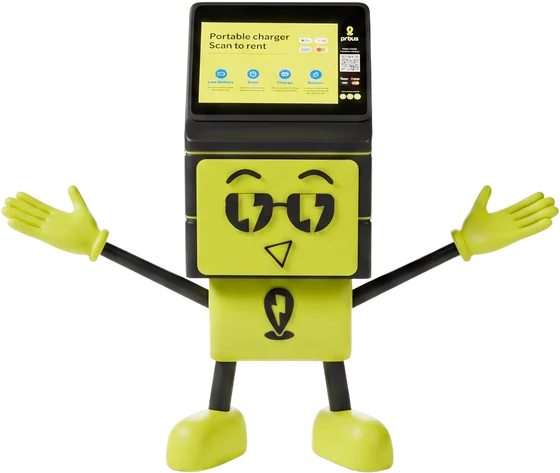 Mascot pinbus dang tay chào đón
